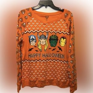 Marvel Comics Avengers Halloween pullover sweater.